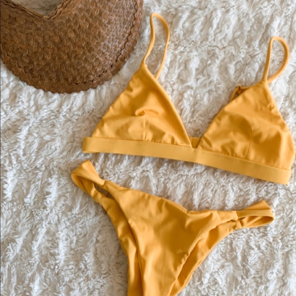 MAHKIA | Yellow Cheeky Bikini Set